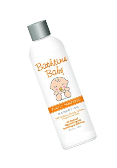 Bathtime Baby Purely Pampered Massage Oil, 4 Ounce