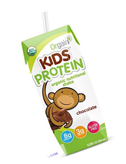 Orgain Kids Protein Organic Nutritional Shake, Chocolate, 8.25 Ounce, 12 Count