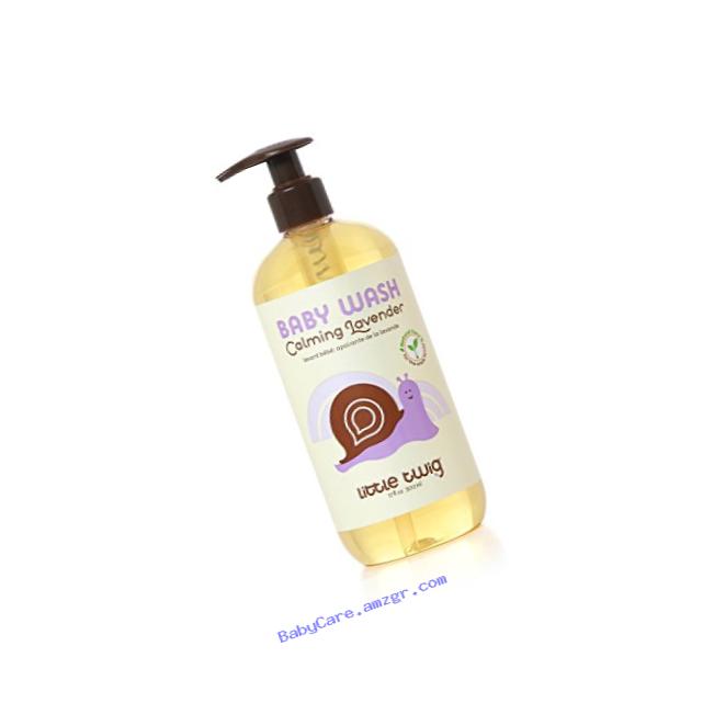 Little Twig All Natural, Hypoallergenic Baby Wash with a Blend of Lavender, Lemon, and Tea Tree Oils, Calming Lavender Scent, 17 Ounce Bottle