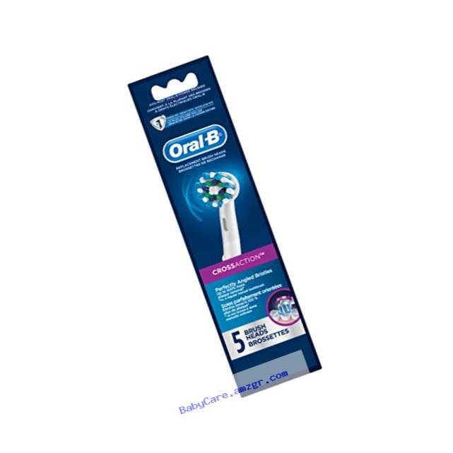 Oral-B Cross Action Electric Toothbrush Replacement Brush Heads Refill, 5 Count
