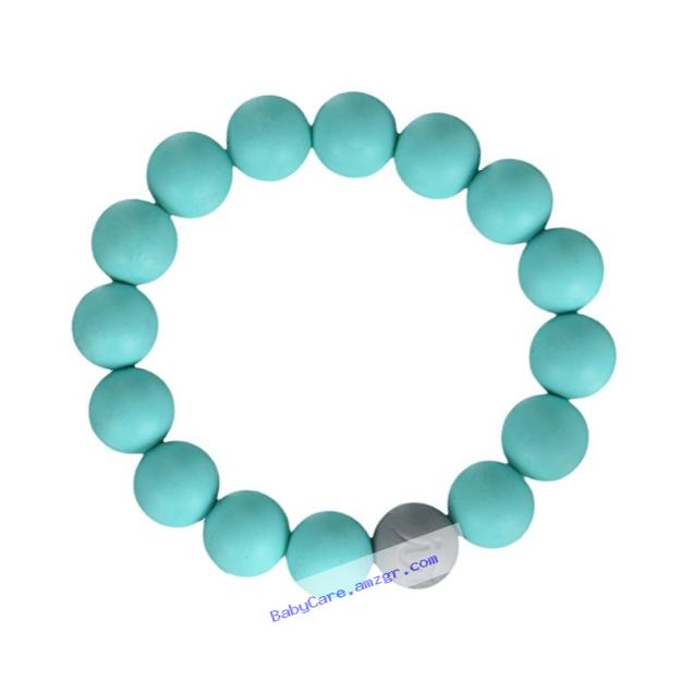 Itzy Ritzy Teething Happens Silicone Jewelry Baby Teething Bracelet Bead, Turquoise