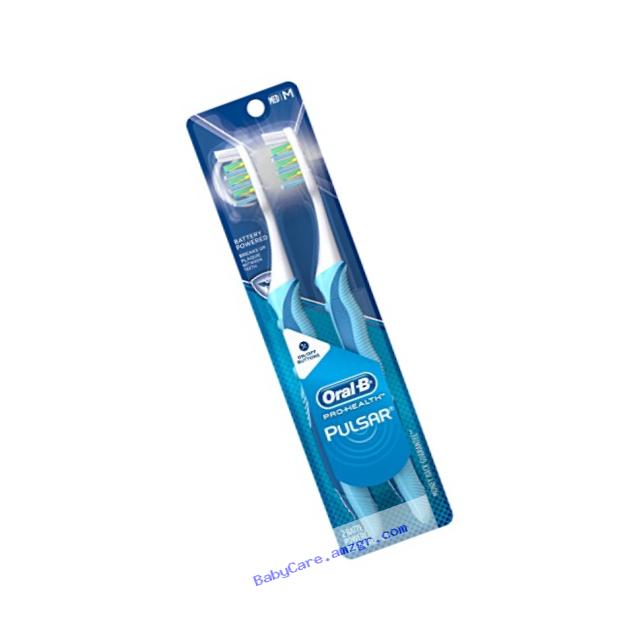 Oral-B Pulsar Medium Bristle Toothbrush , 2 Count, (Colors May Vary)
