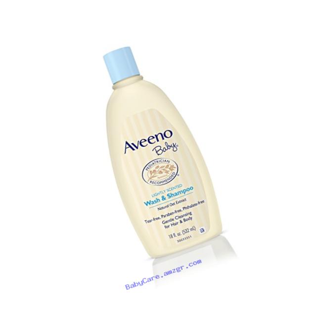 Aveeno Baby Wash & Shampoo For Hair & Body, Tear-Free, 18 Oz.