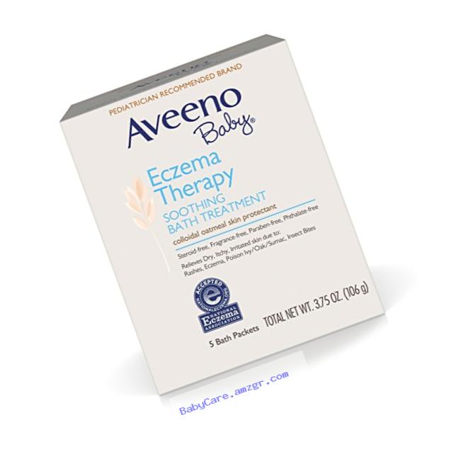 Aveeno Baby Eczema Therapy Soothing Baby Bath Treatment, 5 Count-3.75oz (Pack of 2)