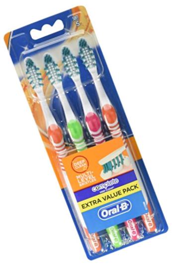 Oral-B 40 Soft Bristles Complete Deep Clean Toothbrush, 4 Count