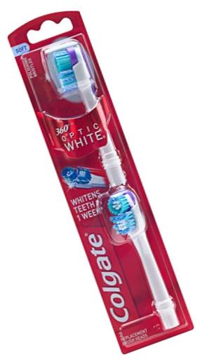 Colgate 360 Optic White Battery Toothbrush Replacement Head - 2 count