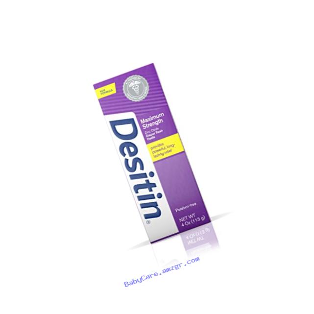 Desitin Baby Diaper Rash Maximum Strength Original Paste, 4 Oz Tube