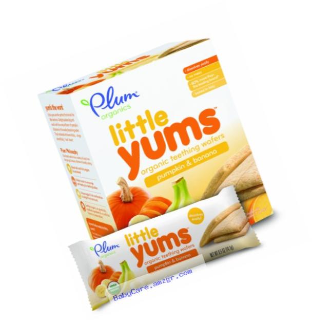 Plum Organics Little Yums, Organic Baby Teething Wafers, Pumpkin Banana, 3 ounces, 6 wafers (Pack of 6)