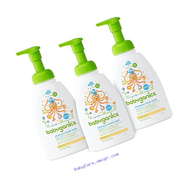 Babyganics Baby Shampoo and Body Wash, Fragrance Free, 3 Pack