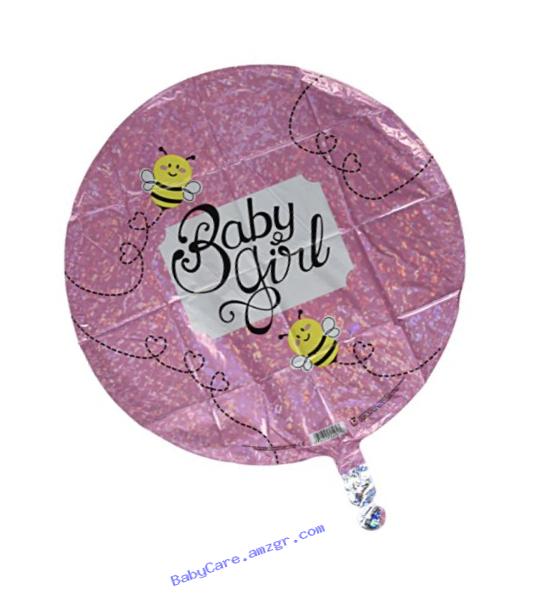 Betallic Baby Girl Bee Holographic Balloon, 18