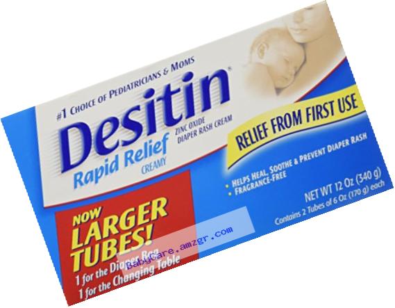 Desitin Creamy Diaper Rash Cream - Fragrance Free - 6 oz - 2 Pk