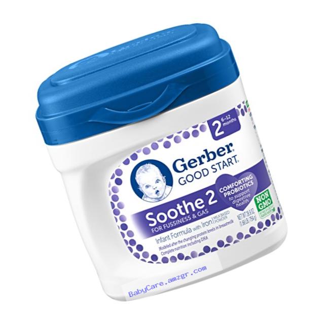 Gerber Good Start Soothe Non-GMO Powder Infant Formula, Stage 2, 26.6 Ounce (Pack of 4)