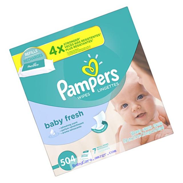 Pampers Baby Wipes Baby Fresh 7X Refill, 504 Diaper Wipes