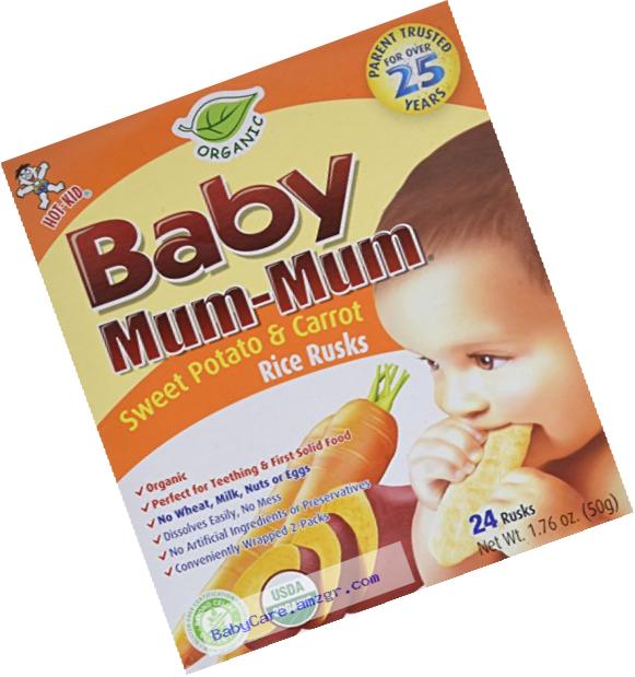 Hot-Kid Baby Mum-Mum Rice Rusks, Sweet Potato & Carrot, 1.76 Ounce, (Pack of 6)