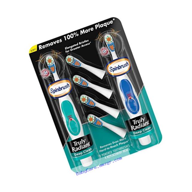 Arm & Hammer Spinbrush Truly Radiant Battery Toothbrush Value Pack