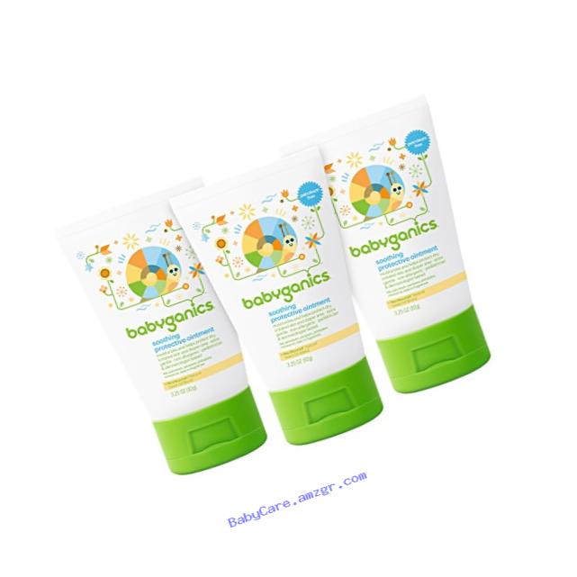 Babyganics Non-Petroleum Soothing Protective Ointment, 3.25oz Tube (Pack of 3)